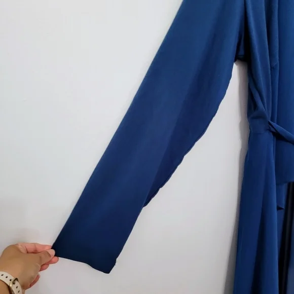 LOGO Lounge by Lori Goldstein Blue Soft Knit Open Front Waterfall Cardigan Sz 1X - Picture 3 of 12